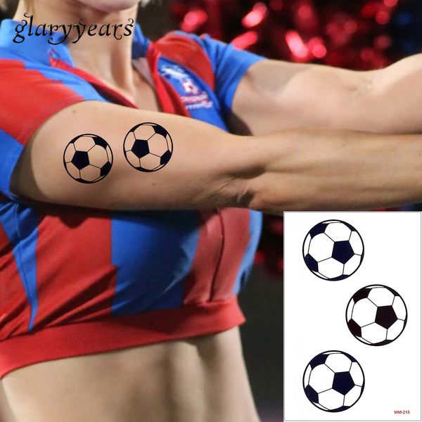 

glaryyears 50 sheets 2018 world cup football body tattoo designs small decal sports game fans temporary tattoo sticker wm-215