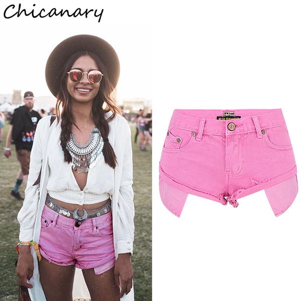 

chicanary low waist fashion macaron pink jeans shorts women high street cross pants mujer loose summer denim shorts, Blue