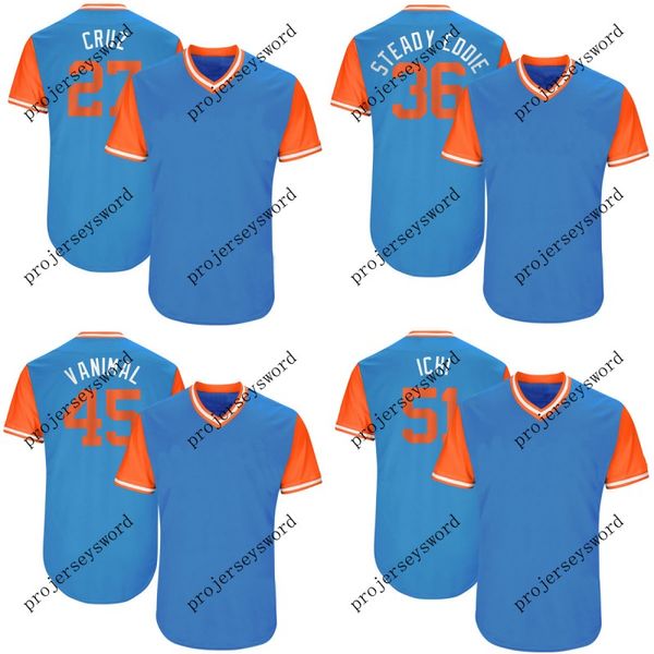 

Miami 51 Ichiro Suzuki Ichi 39 JT Riddle T 45 Vance Worley Vanimal 62 Jose Urena El Nueve 2017 Players' Weekend Baseball Jerseys