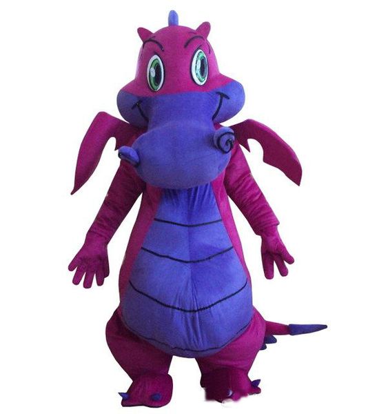 

2018 big purple dragon mascot costume fancy dress size, Red;yellow