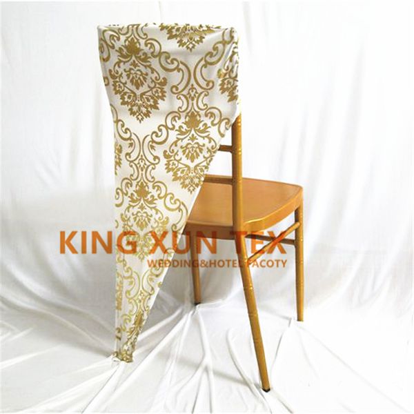

gold and silver color bronzing coated spandex chair hood \ cap for chiavari chair cover ing
