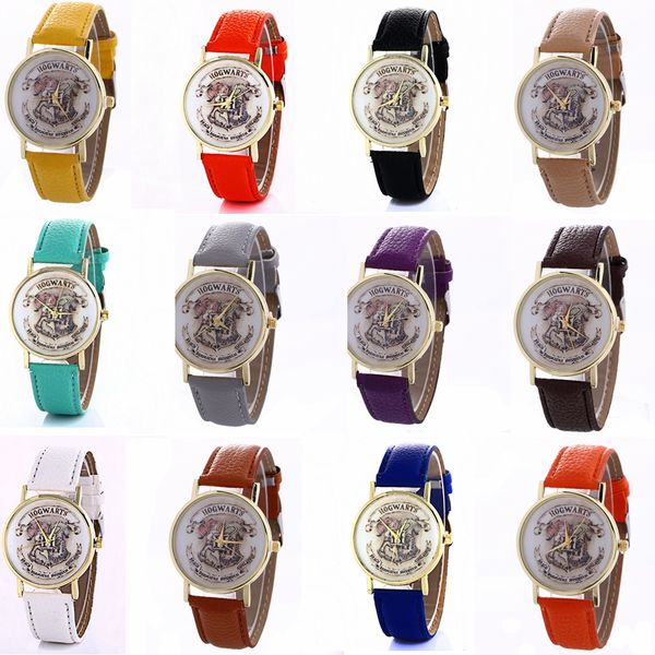 

12colors harry potter watch cosplay college quartz pu watch hogwarts school party show magic watch toys halloween gift party favor gga964