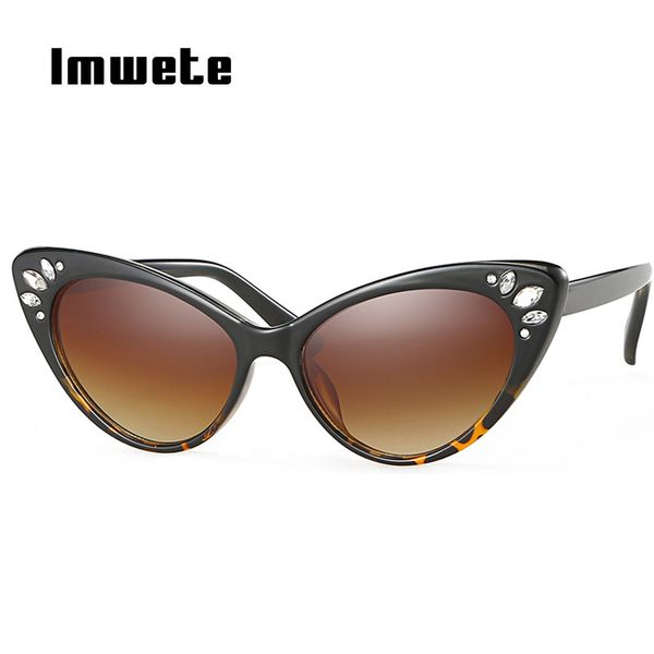 

imwete rhinestone sunglasses women cat eye sun glasses luxury designer crystal sun glasses ladies retro sunglass shades, White;black