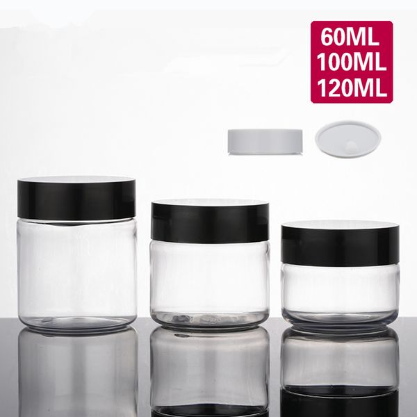 

60ml 100ml 120ml crystal clear plastic empty bottle jar originales refillable cosmetic cream eye gel jars containers f1352