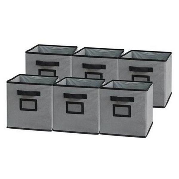 

6 pcs foldable cloth storage cube basket bins organizer containers drawers storage boxes & bins home storage & organization