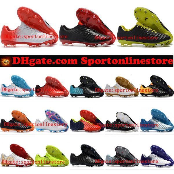

2018 mens soccer cleats tiempo legend vii fg soccer shoes chuteira football boots outdoor scarpe da calcio cheap, Black