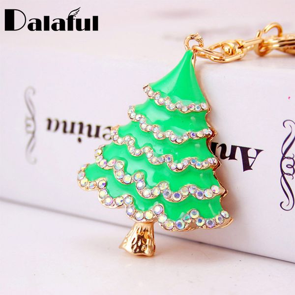 

key rings fashion unique enamel christmas tree crystal handbag keyrings holder chains purse bag for car keychains k247, Slivery;golden