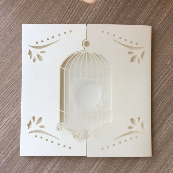 Romantic Birdcage Design Wedding Invitation Card Birthday Party