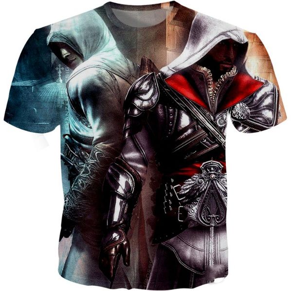 

2018 мода лето футболки мужчины обе стороны характер печати повседневная тройники с коротким рукавом 3d смешные футболки топы плюс размер s, White;black