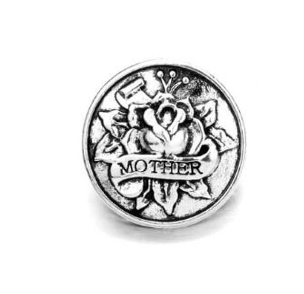

new 2019 mother flower charm gift 20pcs/lot diy retro 18mm noosa charm snap button jewelry snap charm jewelry accessories fit bracelet, Bronze;silver