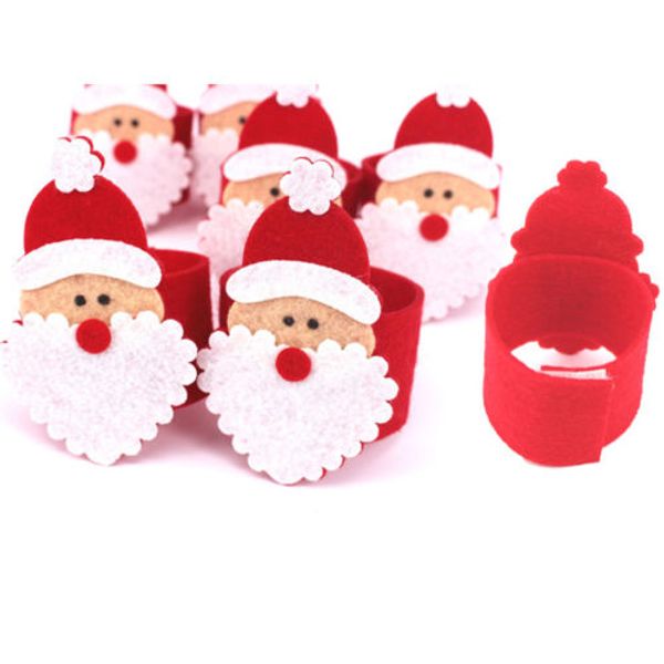 

ornaments christmas santa claus napkin ring holder table xmas festive wedding party decor
