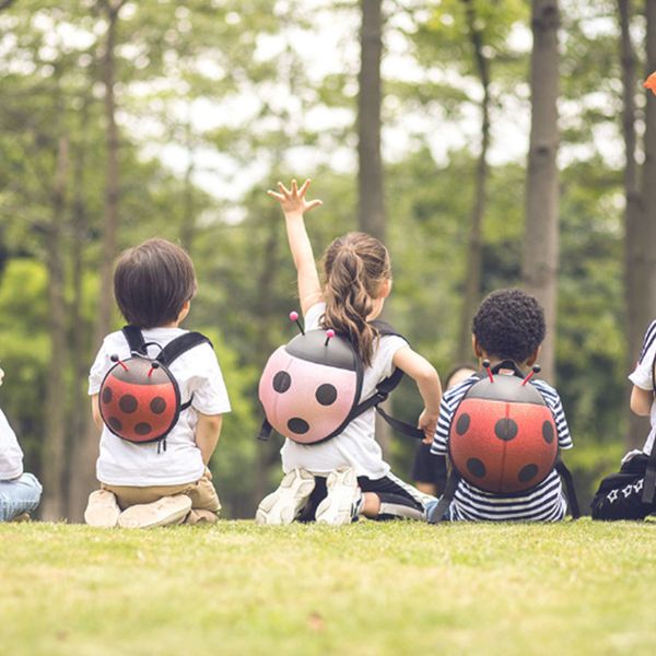 

super cute kawaii lovely eva 4 colors cartoon ladybug anti-lost backpack for kids