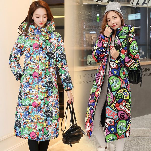 

szmxss women's autumn winter coat design padded down cotton plus size slim jacket hooded zipper long coat outwear l-4xl size, Black