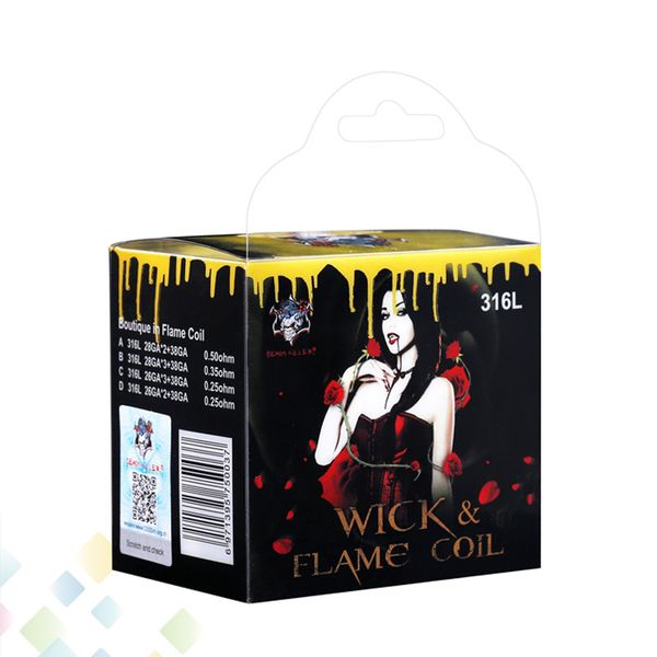 

Original Demon Killer Wick and Flame Coil 316L Material Electronic Cigarette DIY coils for RDA RTA Atomizers with Muscle Cotton DHL Free