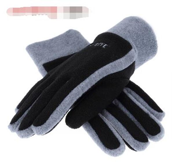 

men's autumn winter youth pair gloves thickened men and women winter cycling warm outdoor fleece gloves, Black