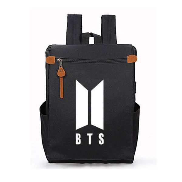 

newtall kpop new bts canvas backpack bangtan boys new logo shoulder schoolbag for teen man jimin suga v bookbag lapbackpack