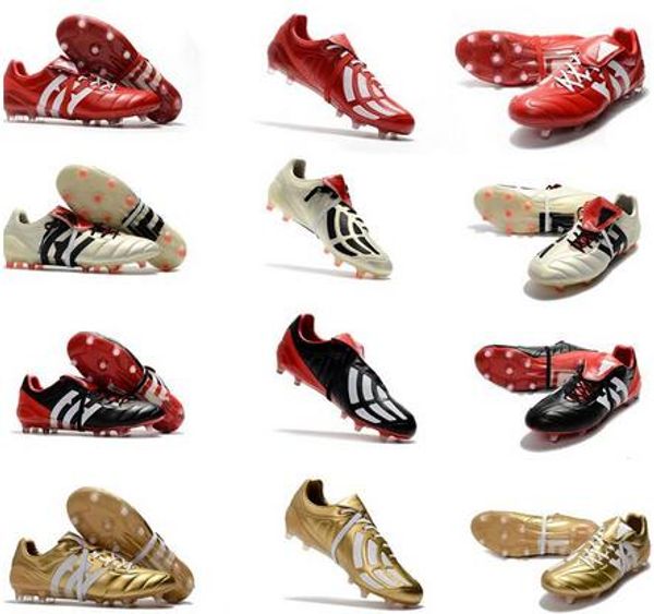 

Original Gold Colors Mens Predator Mania Champagne Football Boots Champagne FG Soccer Shoes Best Quality Soccer Cleats