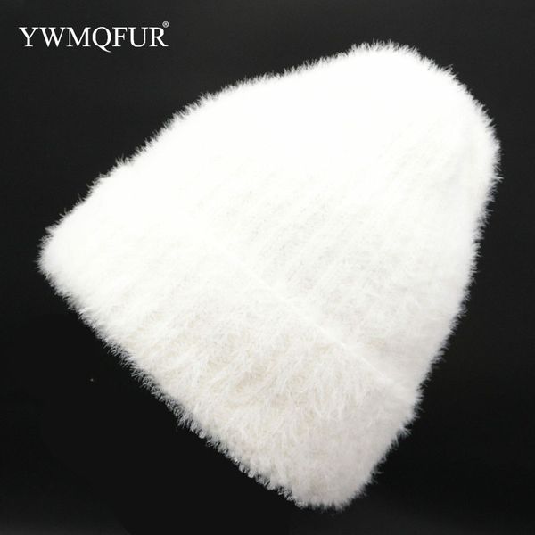 

winter hats for women warm knitted fur girl hat casual female solid color skullies beanies caps 2018 new arrival ywmqfur