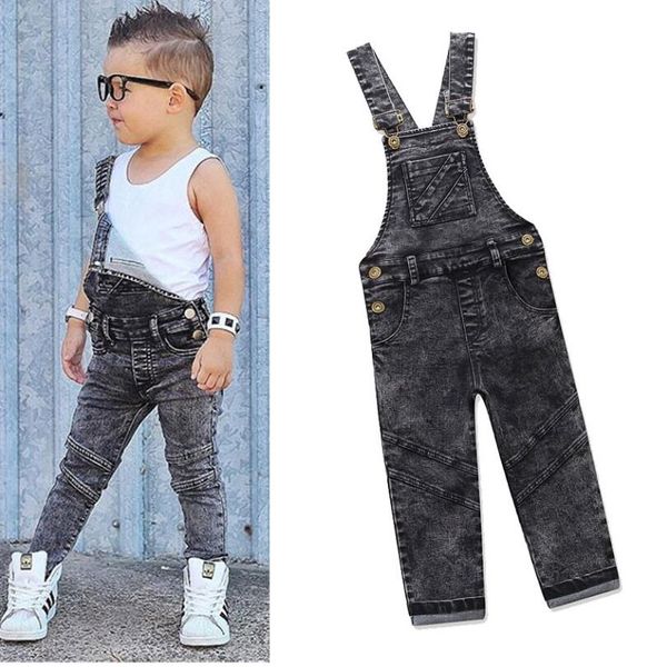 

boys bib jeans child jumpsuit jean overalls cute letter denim infant boy children's clothing pants bodysuit 1 2 3 4 5 years, Blue