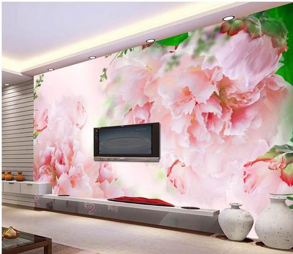 

beautiful warm flower tv background 3d wall murals wallpaper