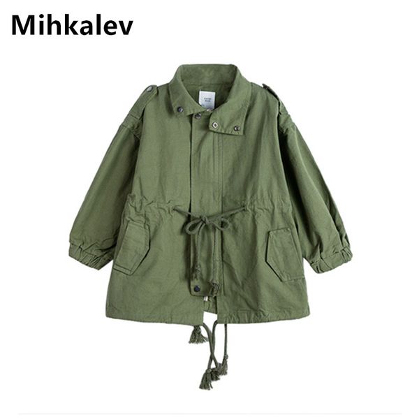 

mihkalev baby trench coats for girls autumn windbreaker 2018 fashion children long-length jacket and coats kids outerwear, Camo