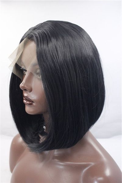 

black color synthetic lace front wigs marley bob style lace front wig bob wig for black women short lace front wig