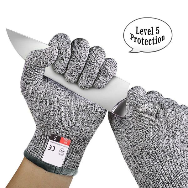 

2018 durable cut protector cut proof anti knife proof resistant stainless steel wire safety gloves, Blue;gray