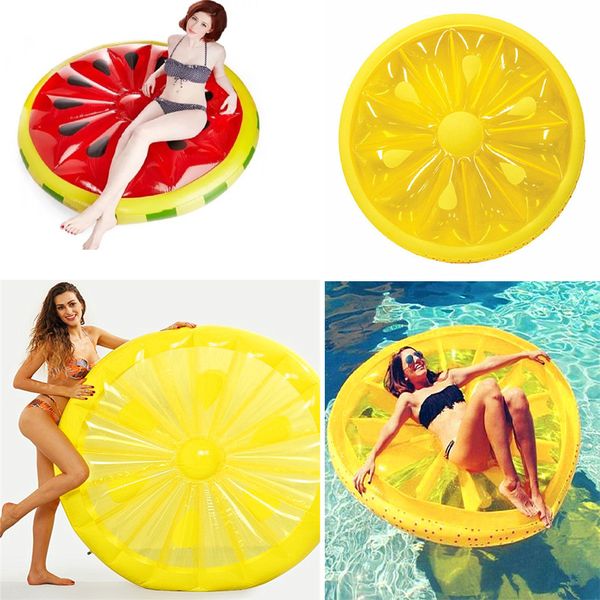 

45inch inflatable watermelon lemon cream rainbow float mattre pool fun toy floating row air bed affordable mi ley giant pvc 10pc