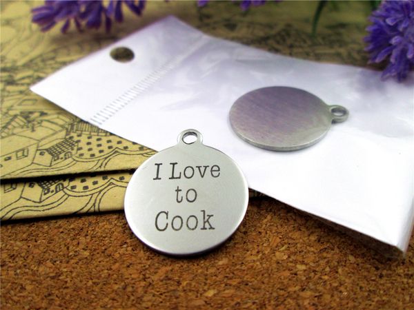 

40pcs--" i love to cookl"stainless steel charms more style for choosing diy charms pendants for necklace, Bronze;silver