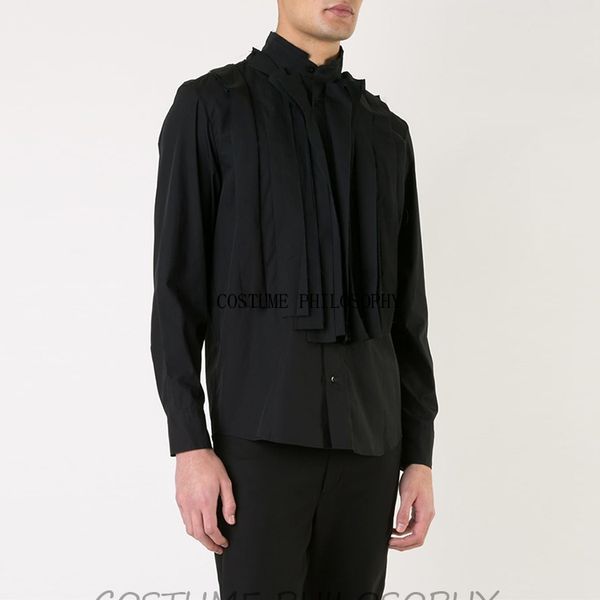 

6xl brand menswear 2018 the newly designed and made woolen men's shirts can be customized for dark men's wear, White;black