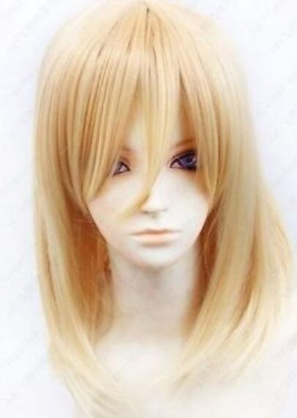 

fashion 55cm synthetic women's long blond cosplay hair wigs, Black;brown