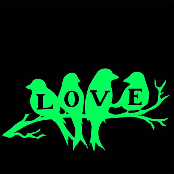 

new 3d vinyl art noctilucent love bird wall stickers background luminous wall decal sticker
