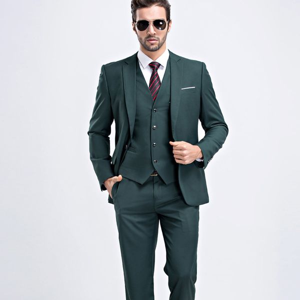 

awesome green mens suits for groom stock fall wedding tuxedos with coat pant and vest 3 piece groom tuxedos tailcoat for groomsman, Black;gray
