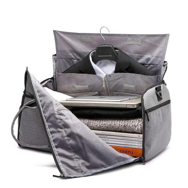 

large capacity travel bag men fitness bags waterproof luggage duffel totes garment bag folding handbag separate shoes pockets