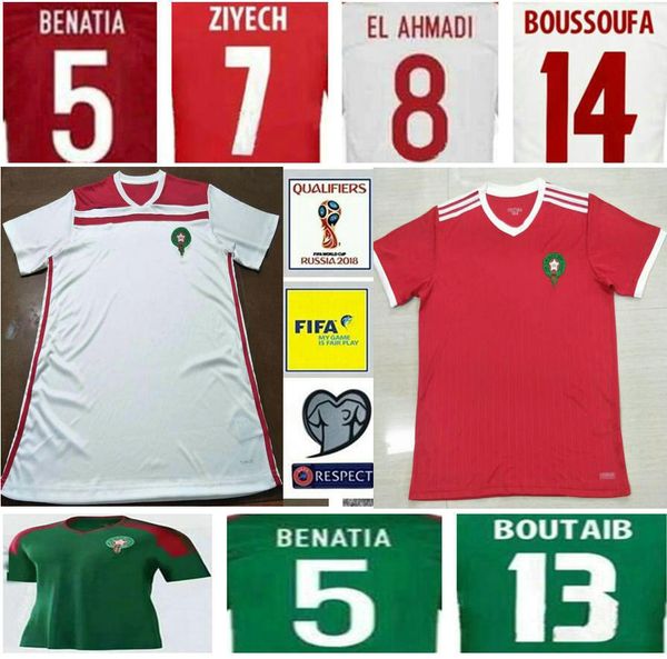 

2018 world cup morocco soccer jerseys #10 ziyech home away white ziyech football jersey shirt uniform fast shipping, Black;yellow