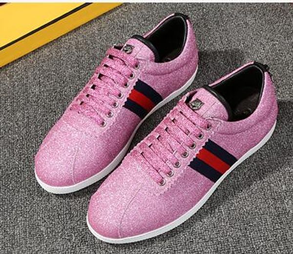 

2018 натуральная кожа Мужчины Женщины замши квартиры кроссовки Италия мода досуг с