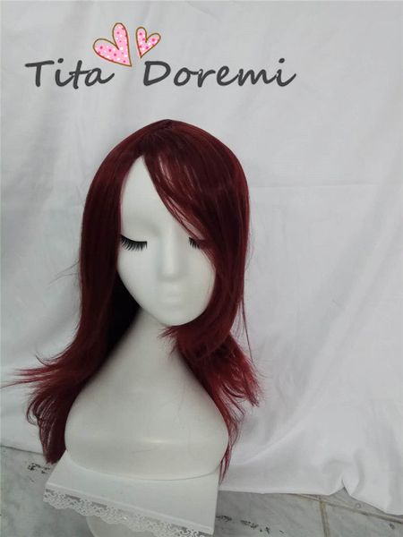 

wigs cosplay costume hair reddish brown long curly hair wig, Black;brown