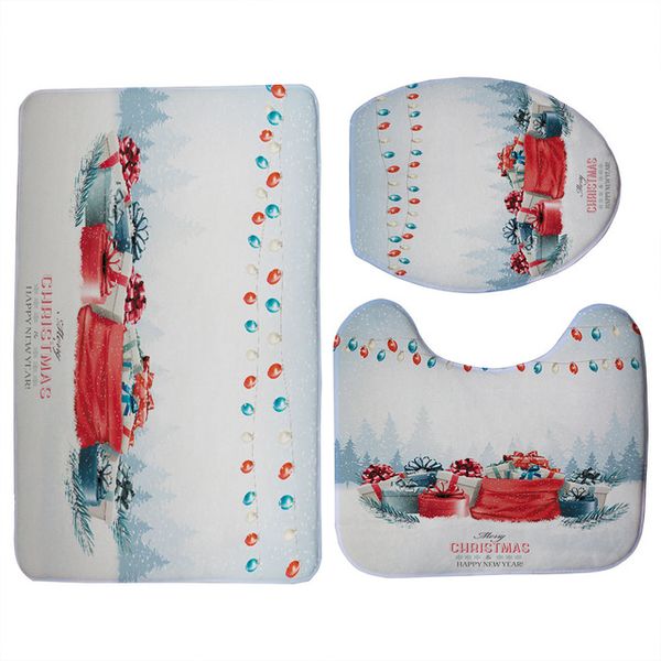 2019 Modern Miracille Bath Mat Sets Cartoon Merry Christmas