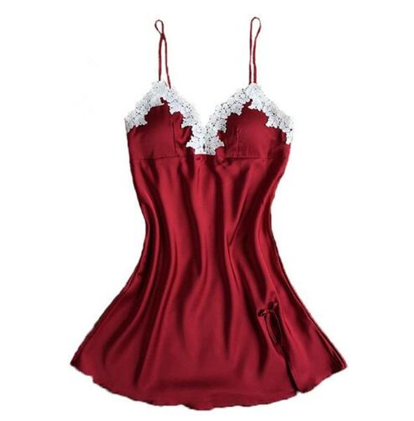 Indumenti da notte da donna Camicia da notte sexy da donna Camicia da notte in seta con scollo a V Lingerie floreale Babydoll Camicia da notte Mini camicia da notte senza maniche da donna con reggiseno imbottito