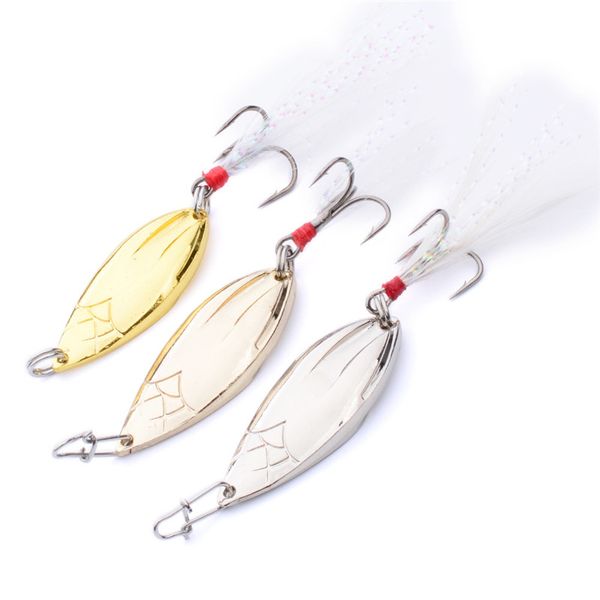 

gold silver 2colors 5g 7g metal spinner spoons bass bait iron spoon lure jigs bait
