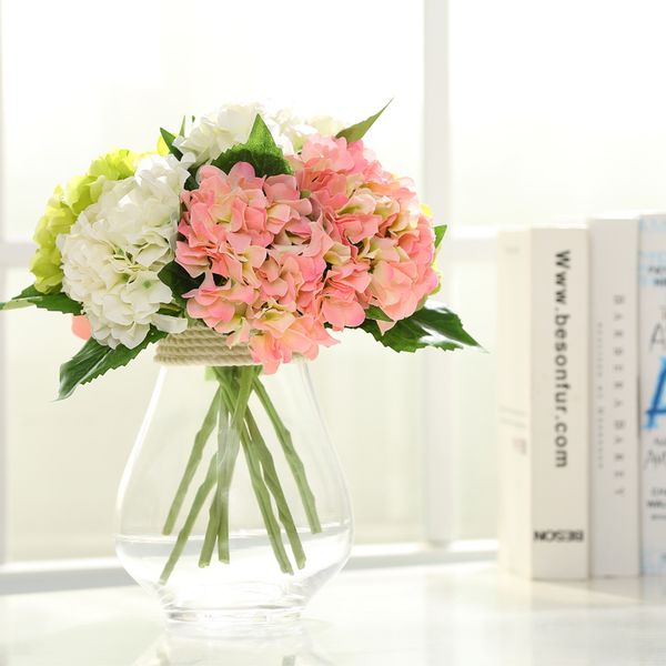 

artificial hydrangea flower head fake silk single real touch hydrangeas wedding decoration artificial wedding table centerpieces accessories
