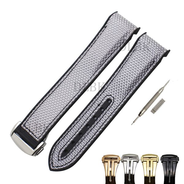 

20 мм Женщины Черный Водонепроницаемый Дайвинг Силиконовая Резина Шовный Серебря