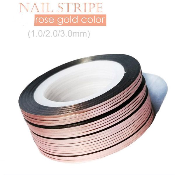 

10rolls 1mm/2mm/3mm glitter striping tape rose gold self-adhesive diy nail art tape line strips striping for uv gel polish nsl03, Black