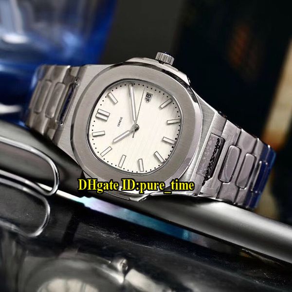 

new date nautilus 5711/1 white dial 5711/1a-011 japan miyota automatic mens watch 316l stainless steel bracelet sport watches, Slivery;brown