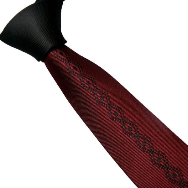 

lammulin men's suit ties new design black knot contrast burgundy with black checked striped necktie skinny tie 6cm gravats, Black;blue