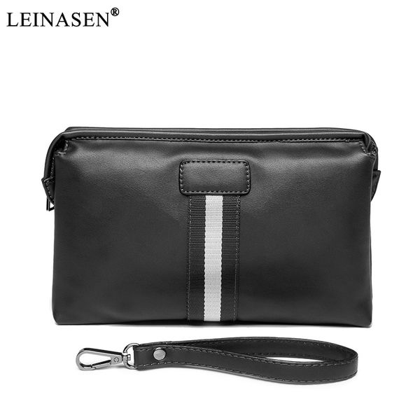 

leinasen brand business wristlets pu leather new men's wallet zipper vintage style wallet large capacity card purse