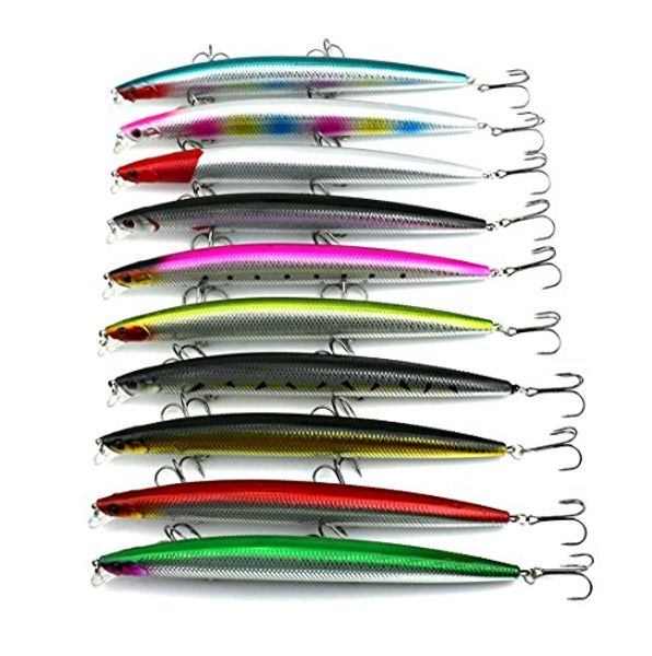 

lenpaby 10pcs 18cm 26g hard diving big minnow fishing lures bass wobbler pike carp crappie catfish perch fishing baits