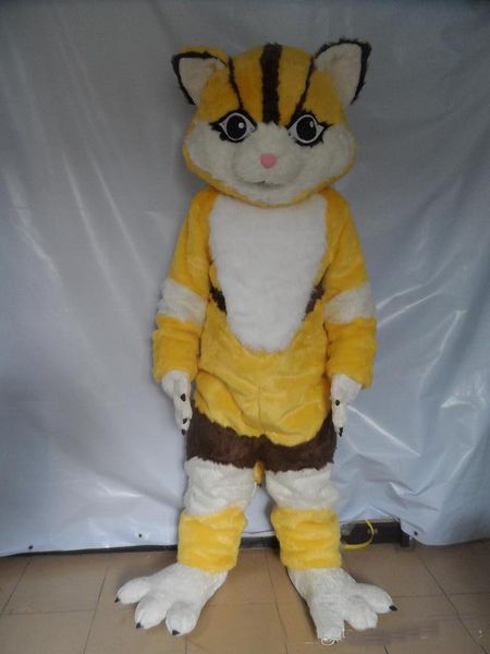 2018 venda quente de fábrica EVA Palm Civet traje da mascote dos desenhos animados de pelúcia caráter gato amarelo frete grátis