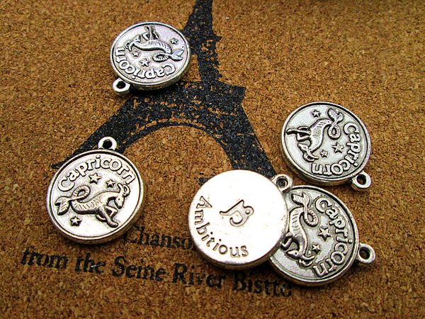 

36pcs constellation charms, antique silve constellation capricorn 18*20mm star sign charm pendant, Bronze;silver