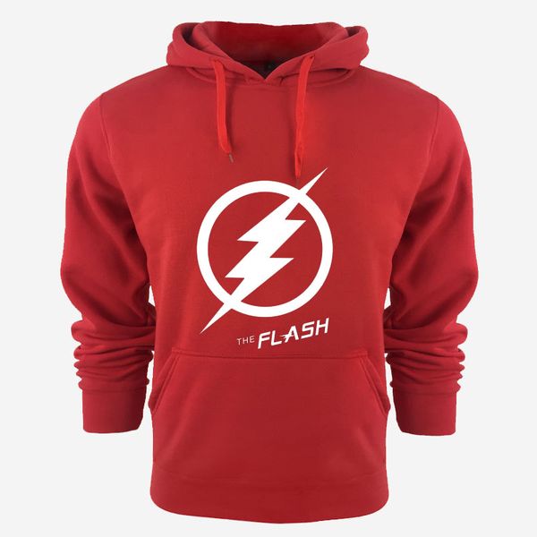 

2018 new the flash pullover hoodie anime justice league hooded fleece hoodies zipper men sweatshirts usa eu size plus s, Black